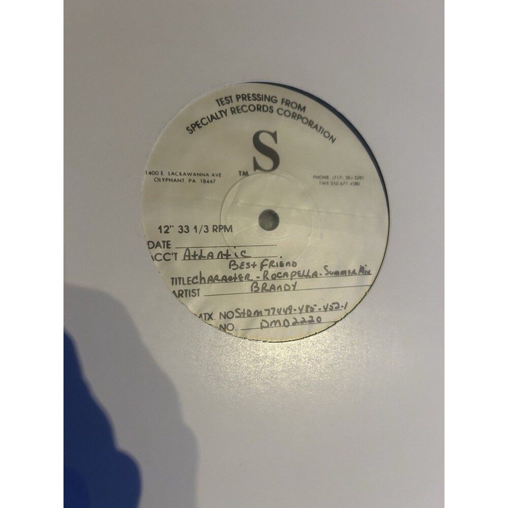 Brandy - Best Friend - Rare White Label Promo 1Vinyl Single - Atlantic - Unused